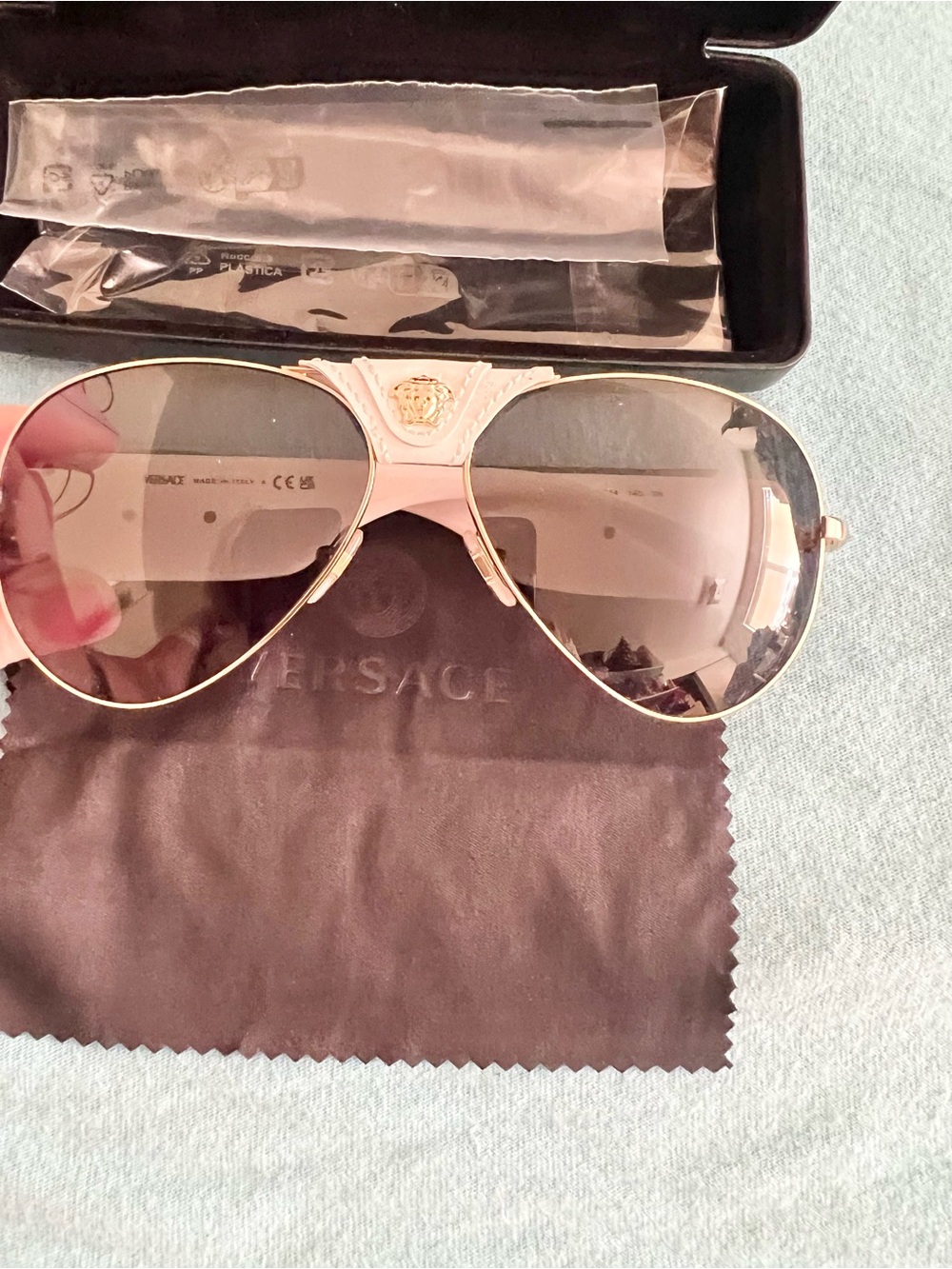 Versace Authentic Medusa Aviator Sunglasses - Picture 8 of 14